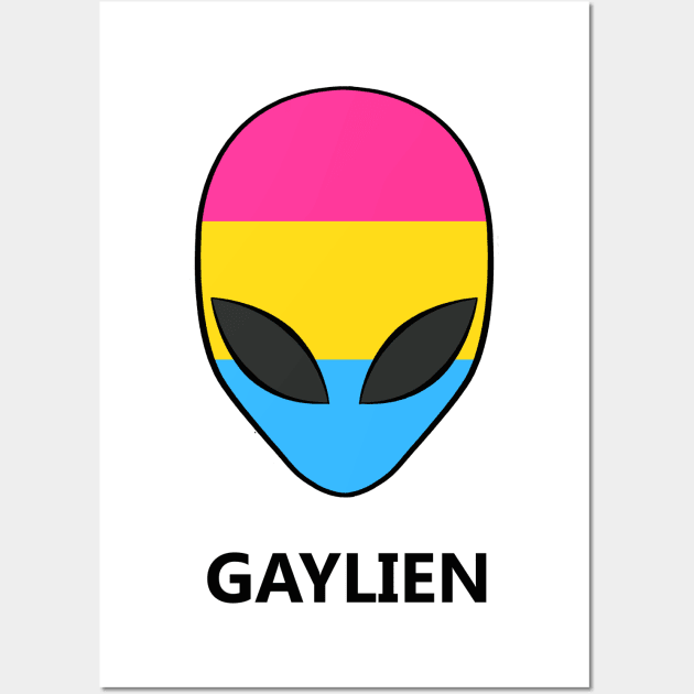 Gaylien Pansexuality LGBT Pride Alien Wall Art by MythicalPride